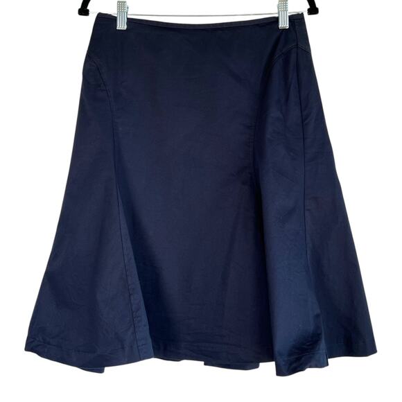 Esprit Collection Flared A-Line Skirt Navy Blue Size 6 Office Siren‎ Academia - Picture 1 of 6